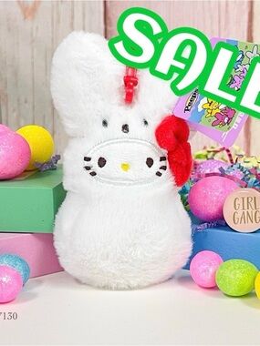 Sanrio Hello Kitty x Peeps Bunny 5” Plush Backpack Clip 2026 New Release NWT